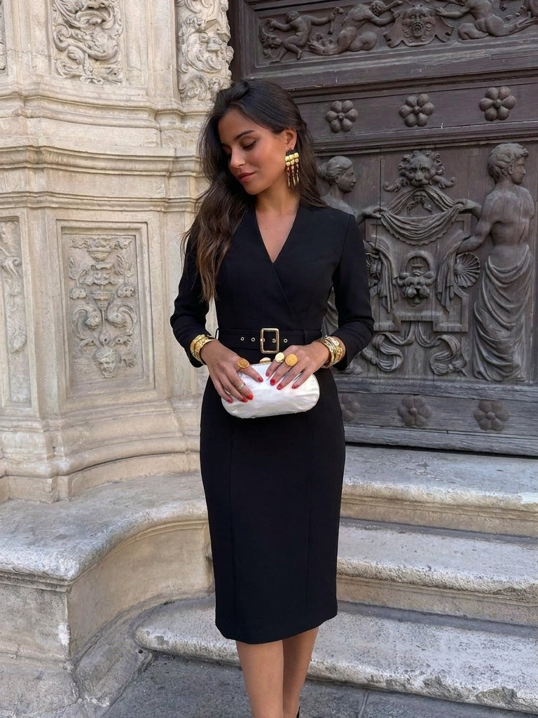 velmara-34 · abito midi con cintura e maniche lunghe · 71036533768529
