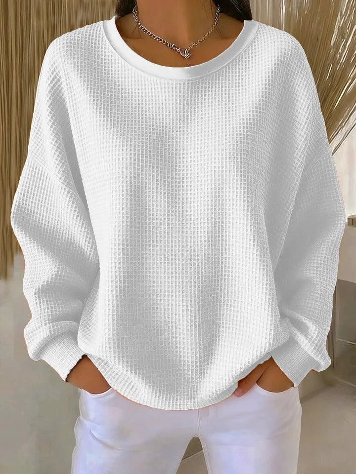 Maglione classico a nido d'ape Rosa | Aurella Milano