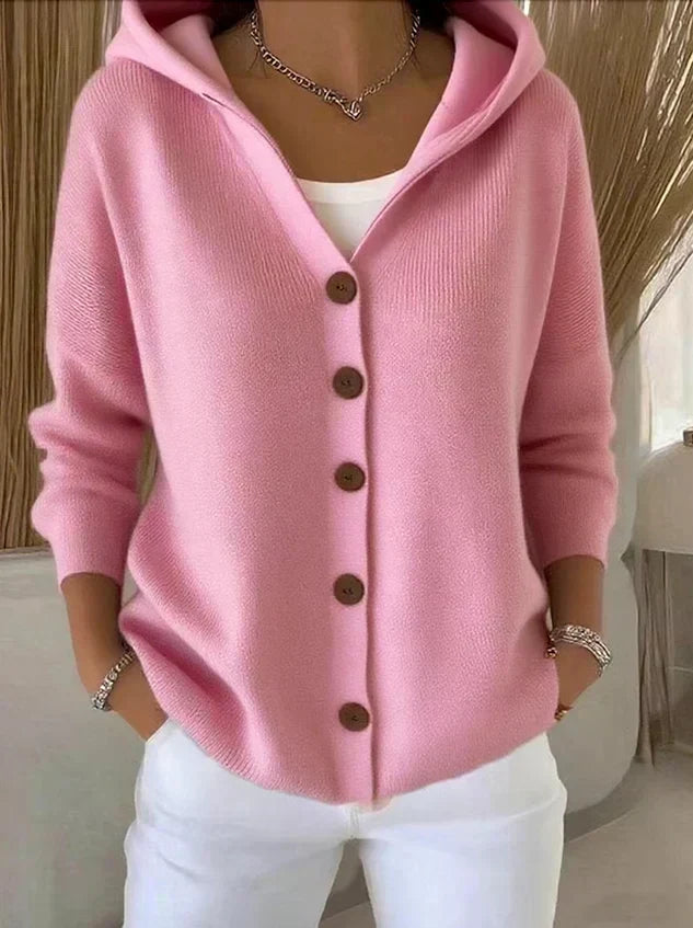 Gilet leggero con cappuccio in maglia