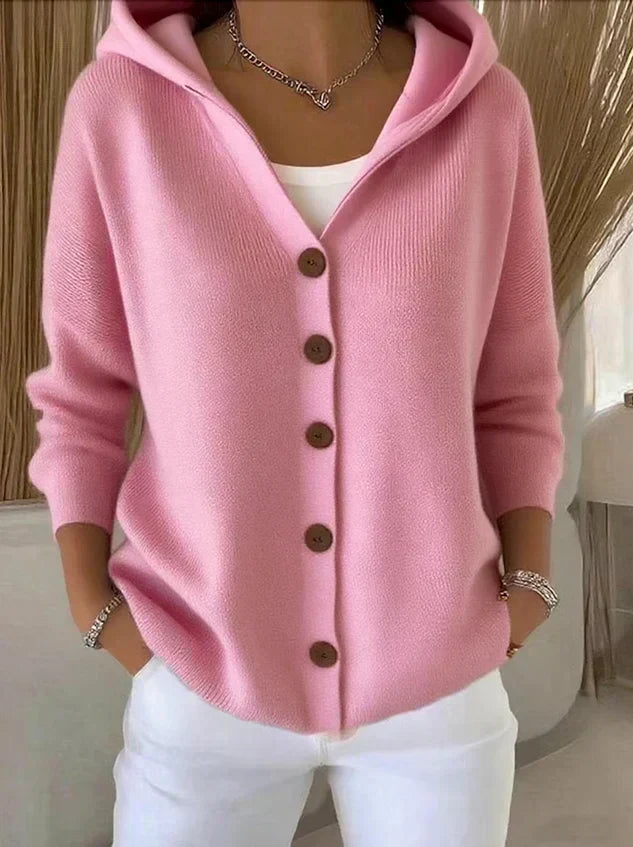 Cardigan con cappuccio Rosa | Aurella Milano