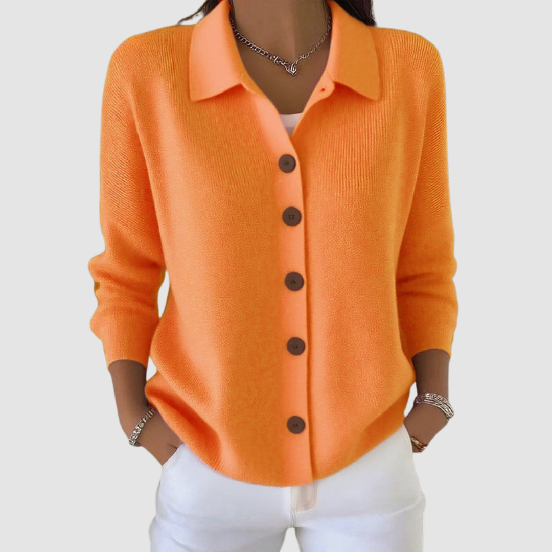 Mila | Cardigan con Colletto e Bottoni - Aurella Milano