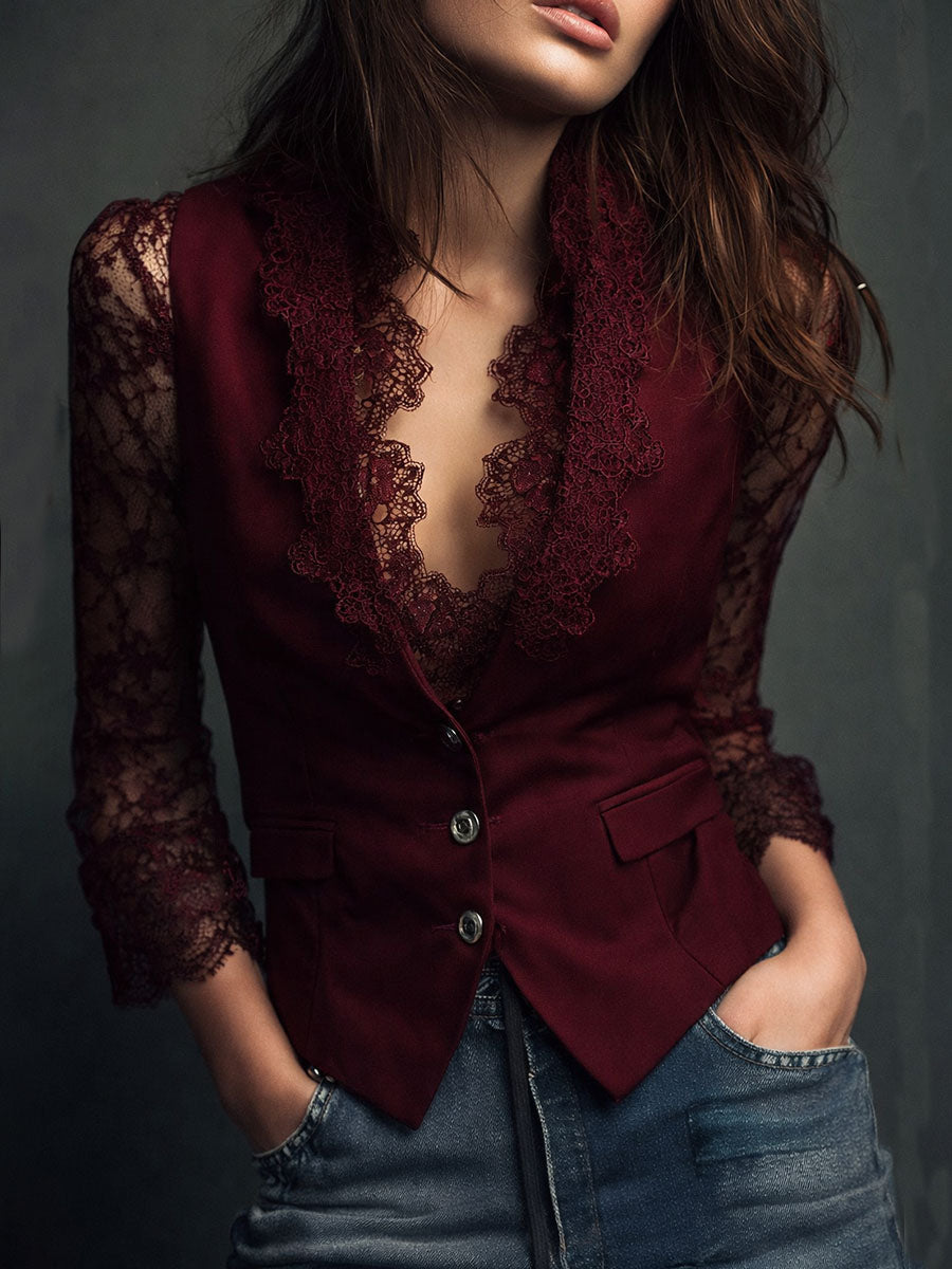 Teresa – Blazer con Maniche Semitrasparenti
