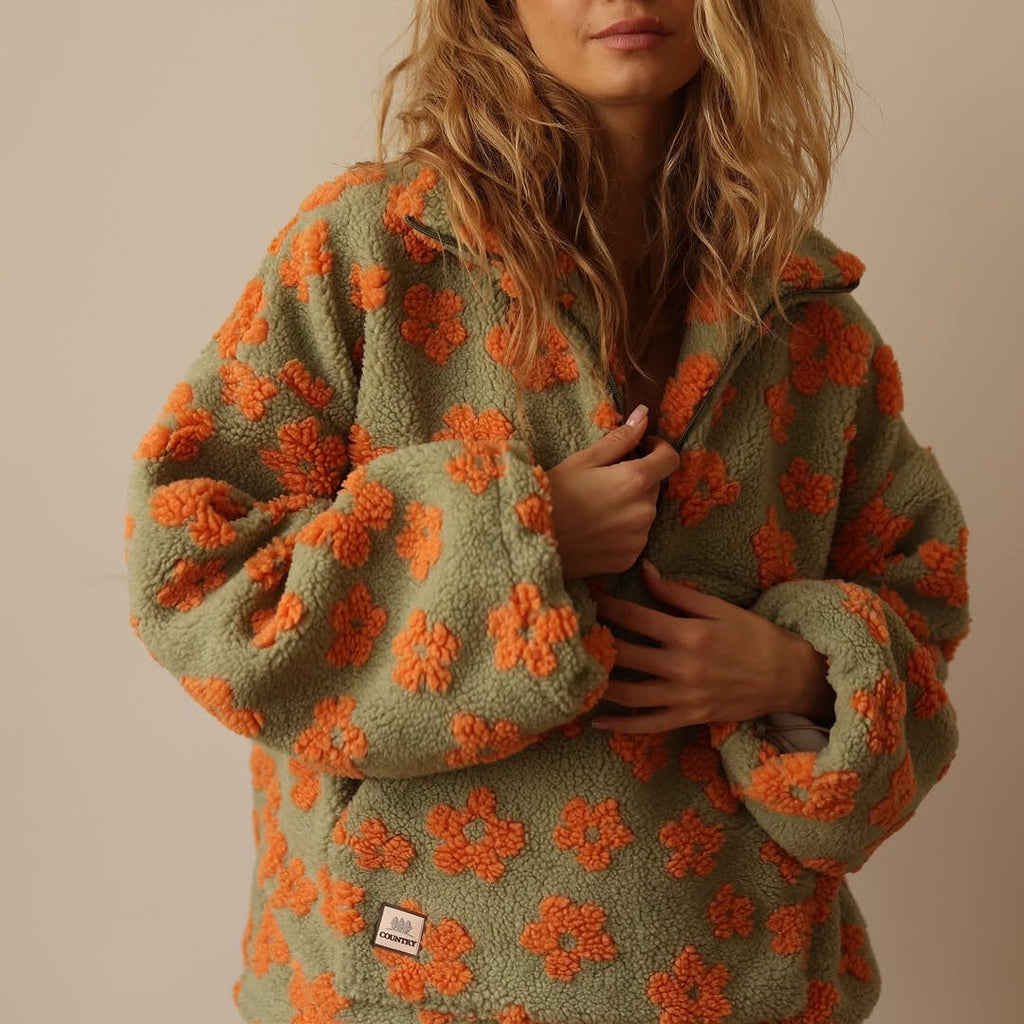 Victoria | Maglione Floreale in Morbido Pile - Aurella Milano