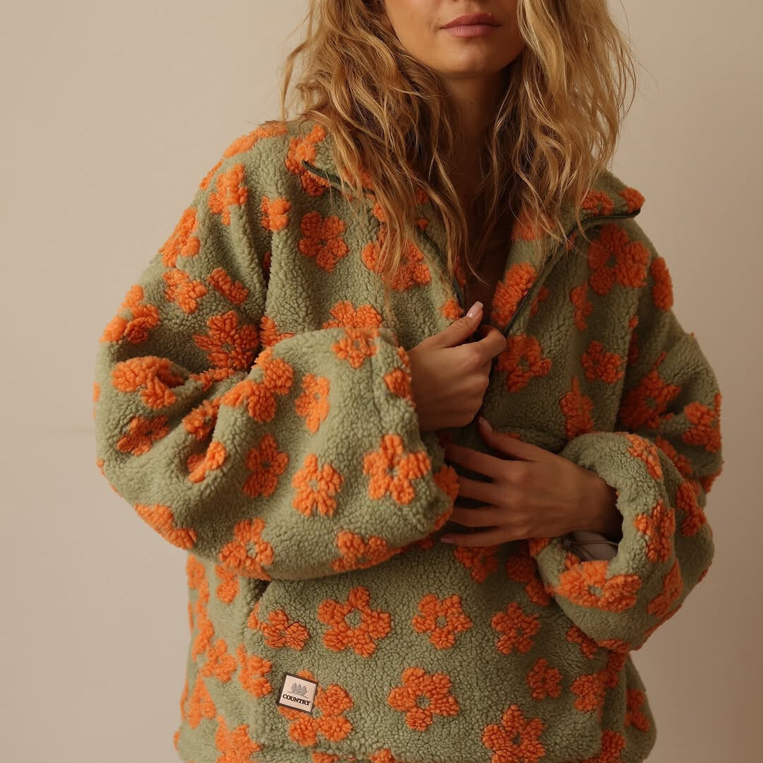 Victoria | Maglione Floreale in Morbido Pile - Aurella Milano