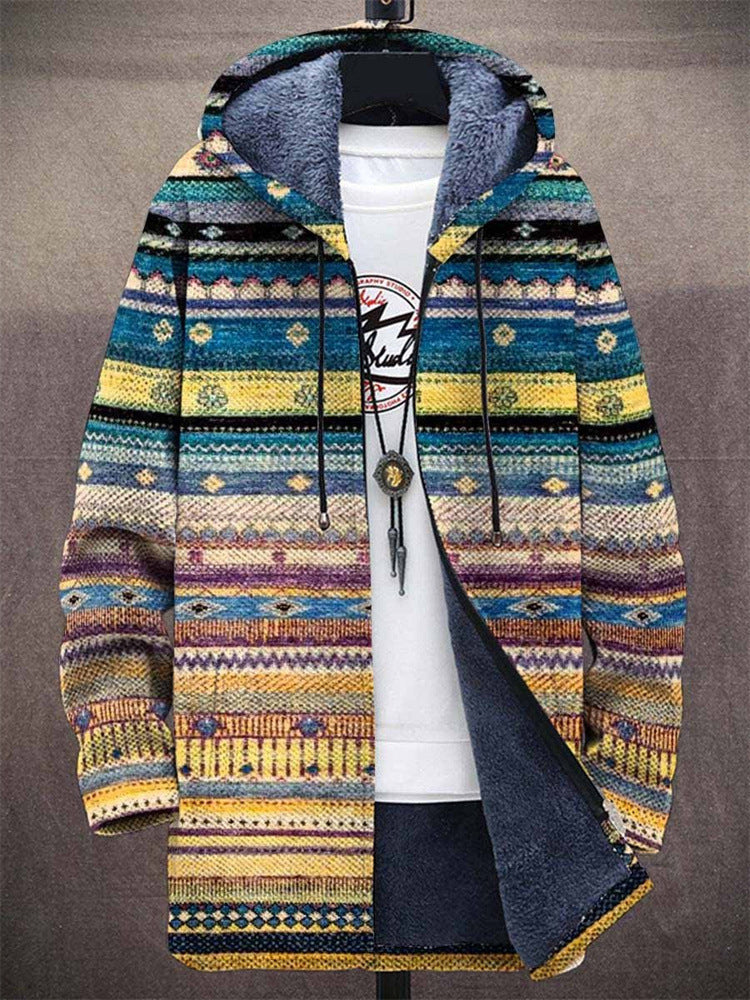 Margherita | Cardigan con Cappuccio e Motivo Artigianale