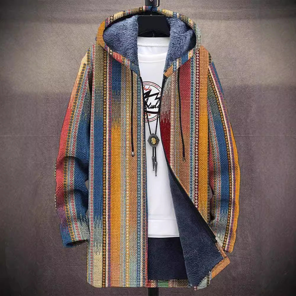 Margherita | Cardigan con Cappuccio e Motivo Artigianale