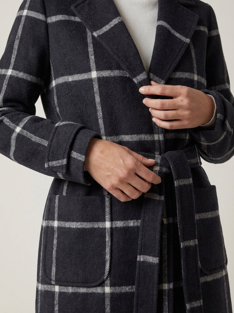 Valeria - Cappotto Elegante a Quadri in Lana | Aurella Milano