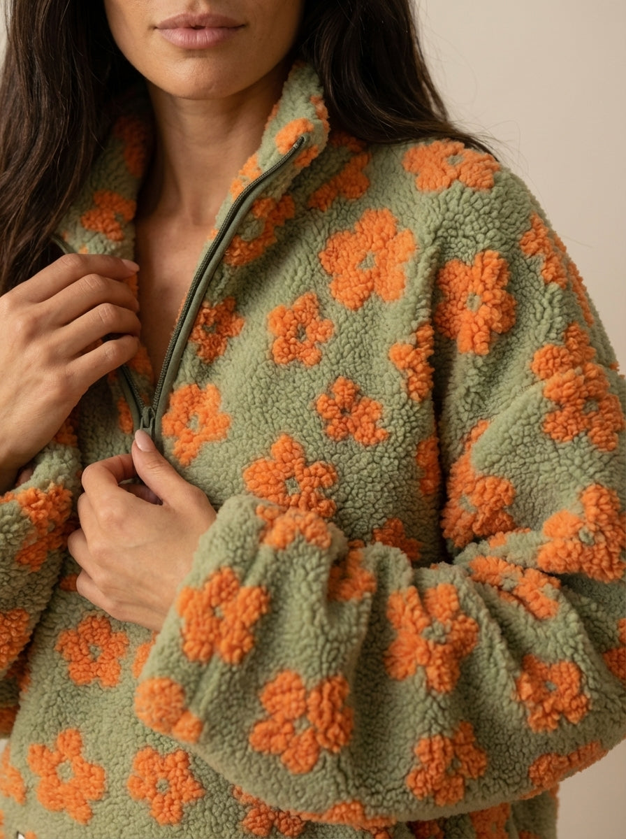 Daisy - Felpa in Pile Floreale | Aurella Milano