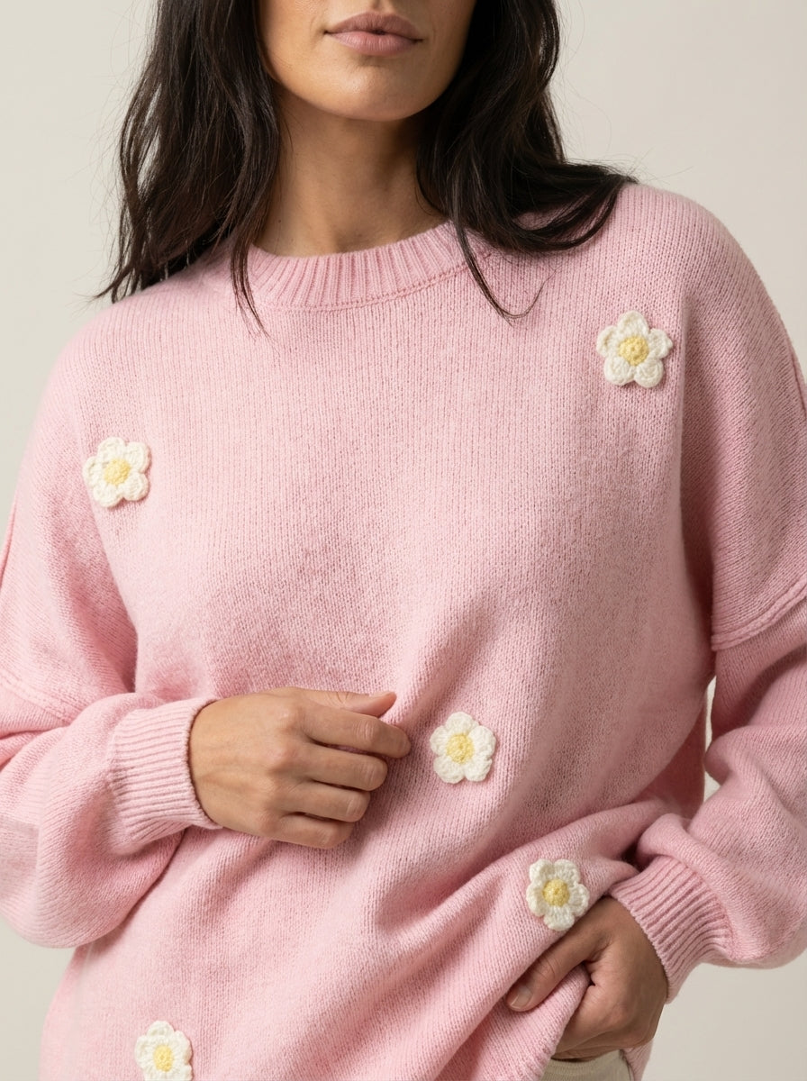 Luna - Felpa Pullover Floreale | Aurella Milano