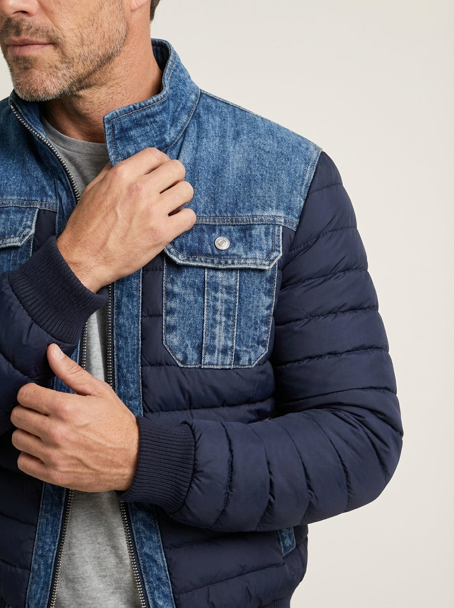 Lorenzo - Giacca in Denim Imbottita da uomo | Aurella Milano