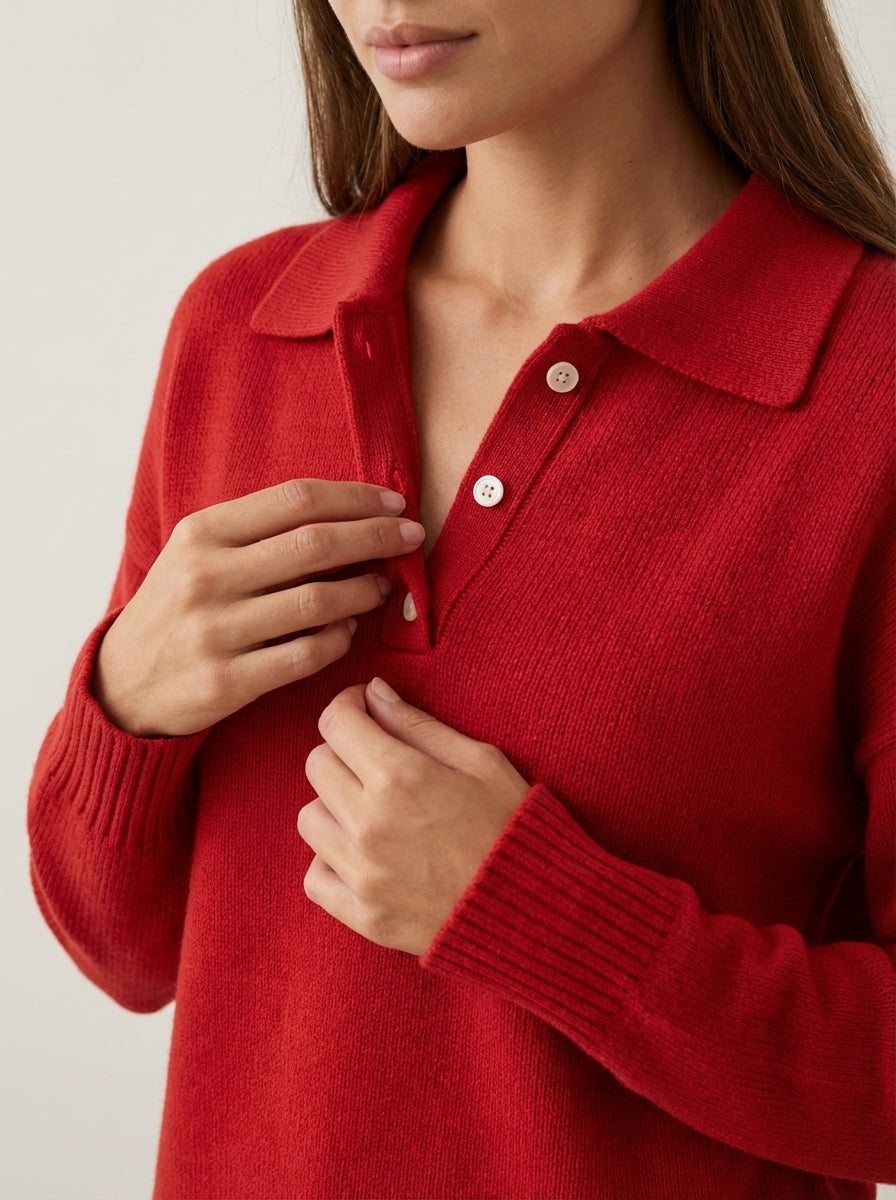 Laura - Maglione in Maglia con Colletto Elegante | Aurella Milano