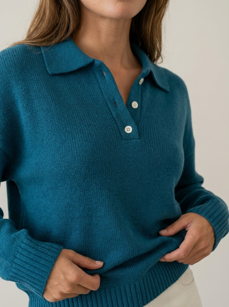 Laura - Maglione in Maglia con Colletto Elegante | Aurella Milano