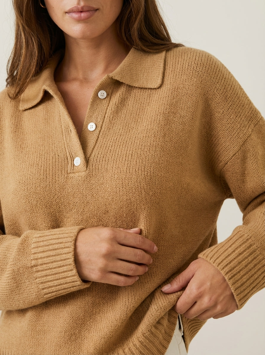 Laura - Maglione in Maglia con Colletto Elegante | Aurella Milano