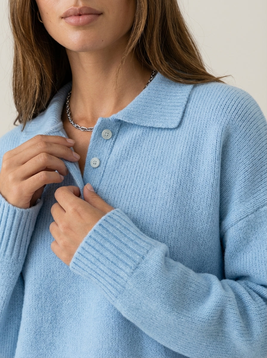 Laura - Maglione in Maglia con Colletto Elegante | Aurella Milano