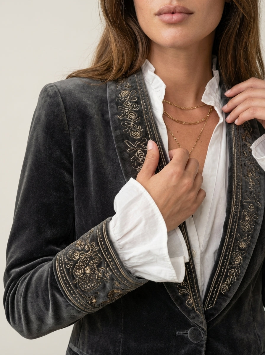 Nuria - Giacca Elegante in Velluto | Aurella Milano
