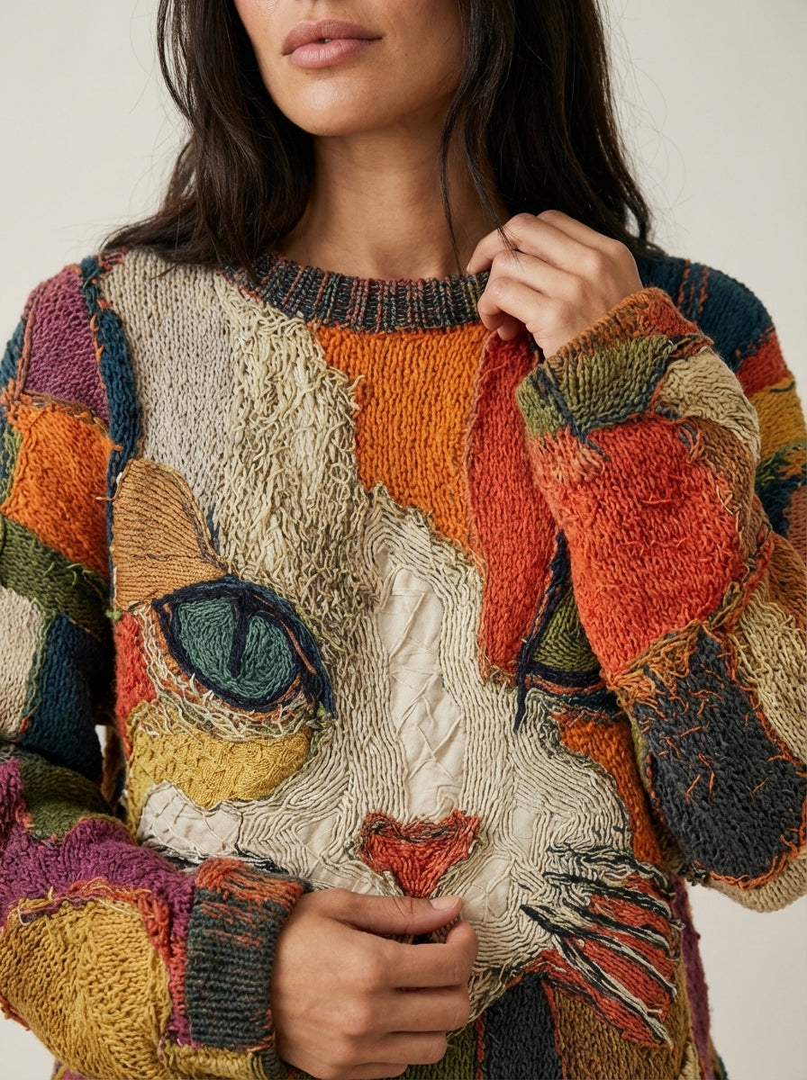 Zaira - Top Artistico con Gatto | Aurella Milano