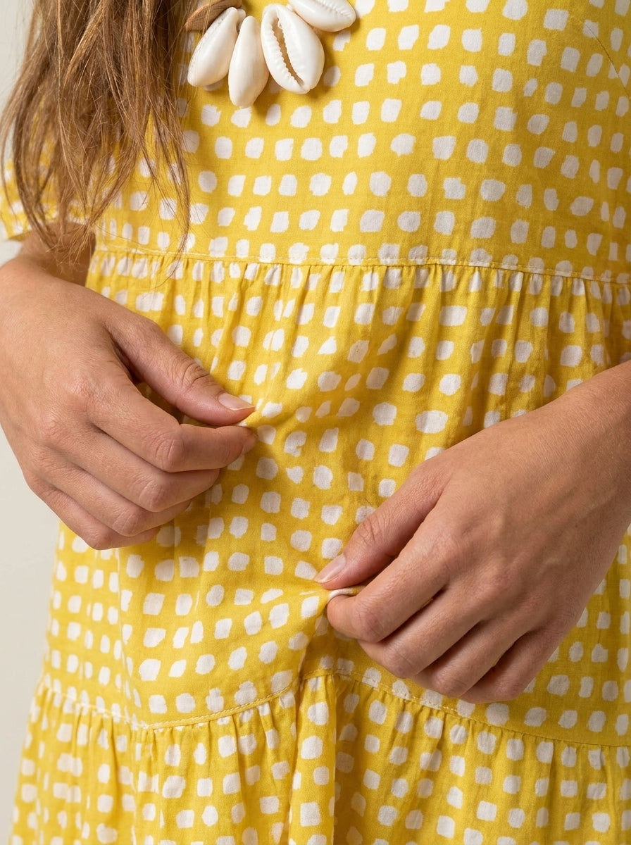 Sara - Abito Midi a Maniche Corte | Aurella Milano