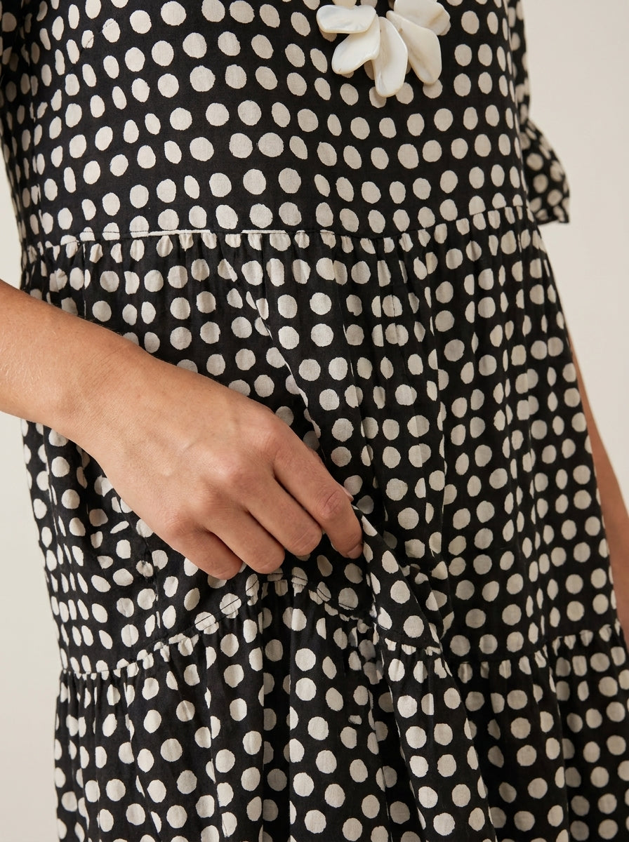 Sara - Abito Midi a Maniche Corte | Aurella Milano