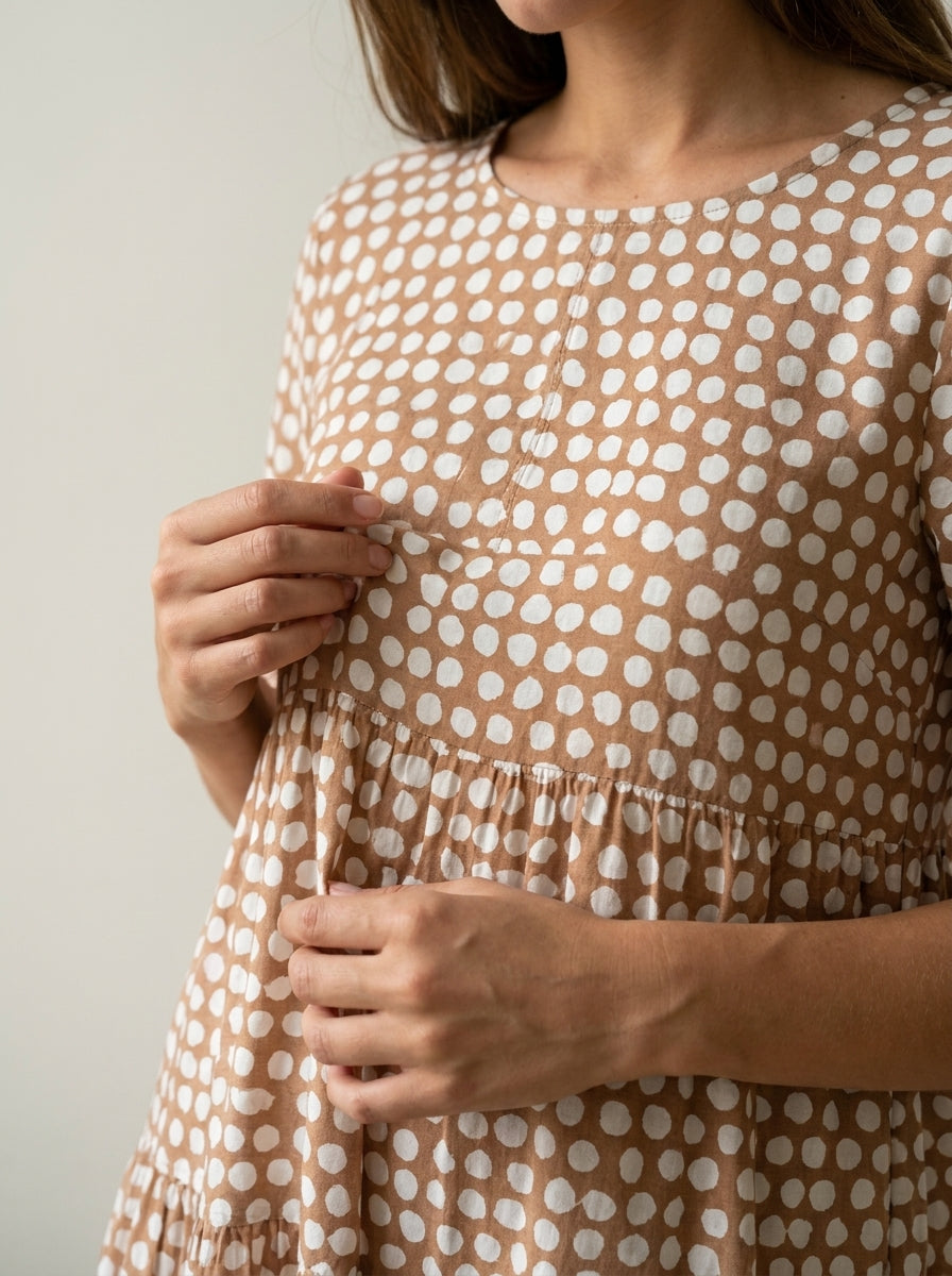 Sara - Abito Midi a Maniche Corte | Aurella Milano