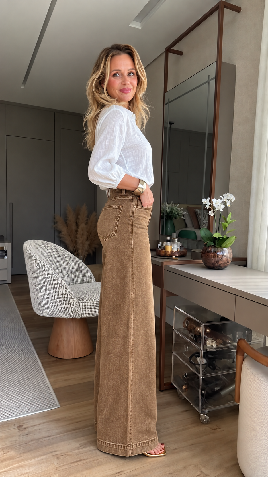 Lucia | Jeans a Gamba Larga Effetto Slanciante