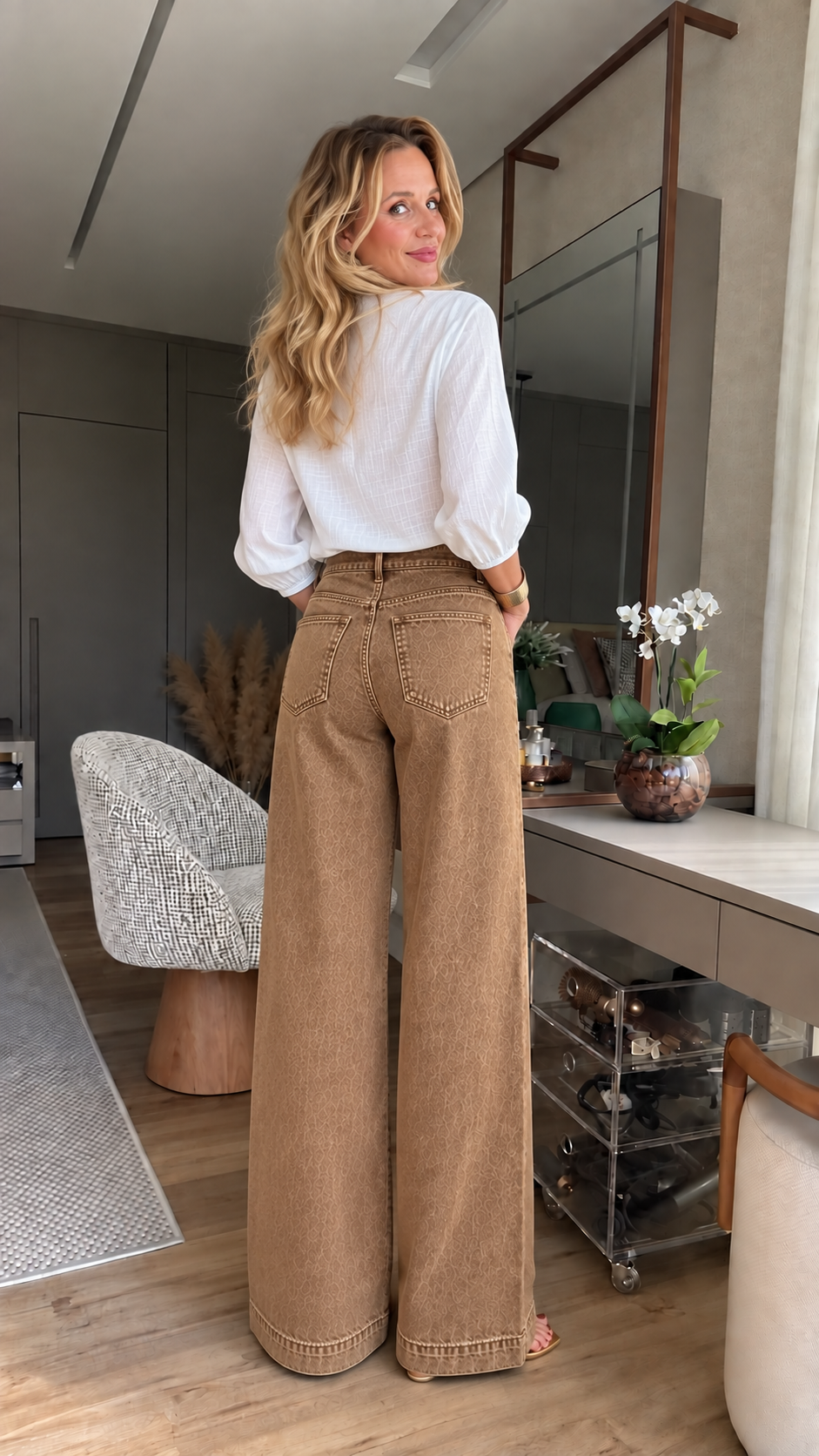 Lucia | Jeans a Gamba Larga Effetto Slanciante