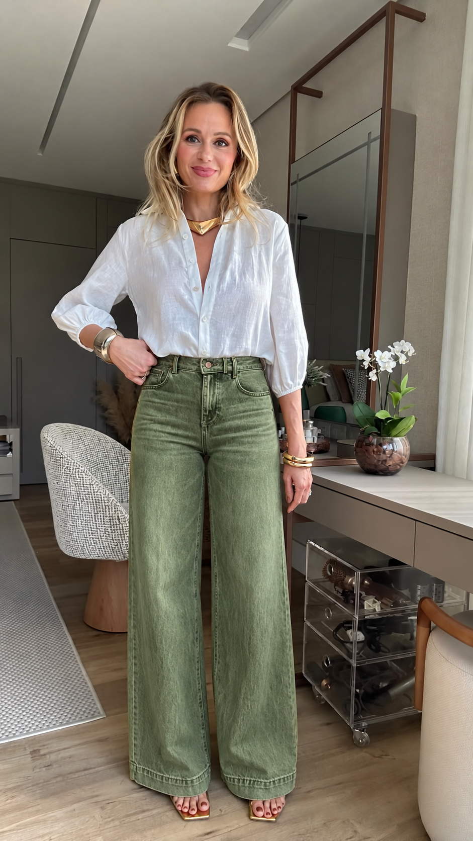 Lucia | Jeans a Gamba Larga Effetto Slanciante