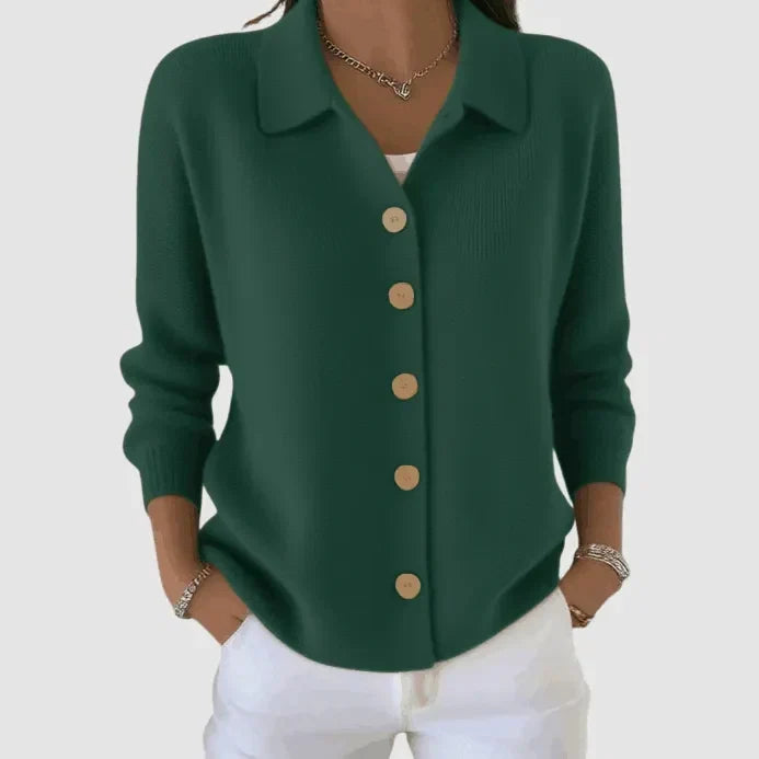 Mila | Cardigan con Colletto e Bottoni - Aurella Milano