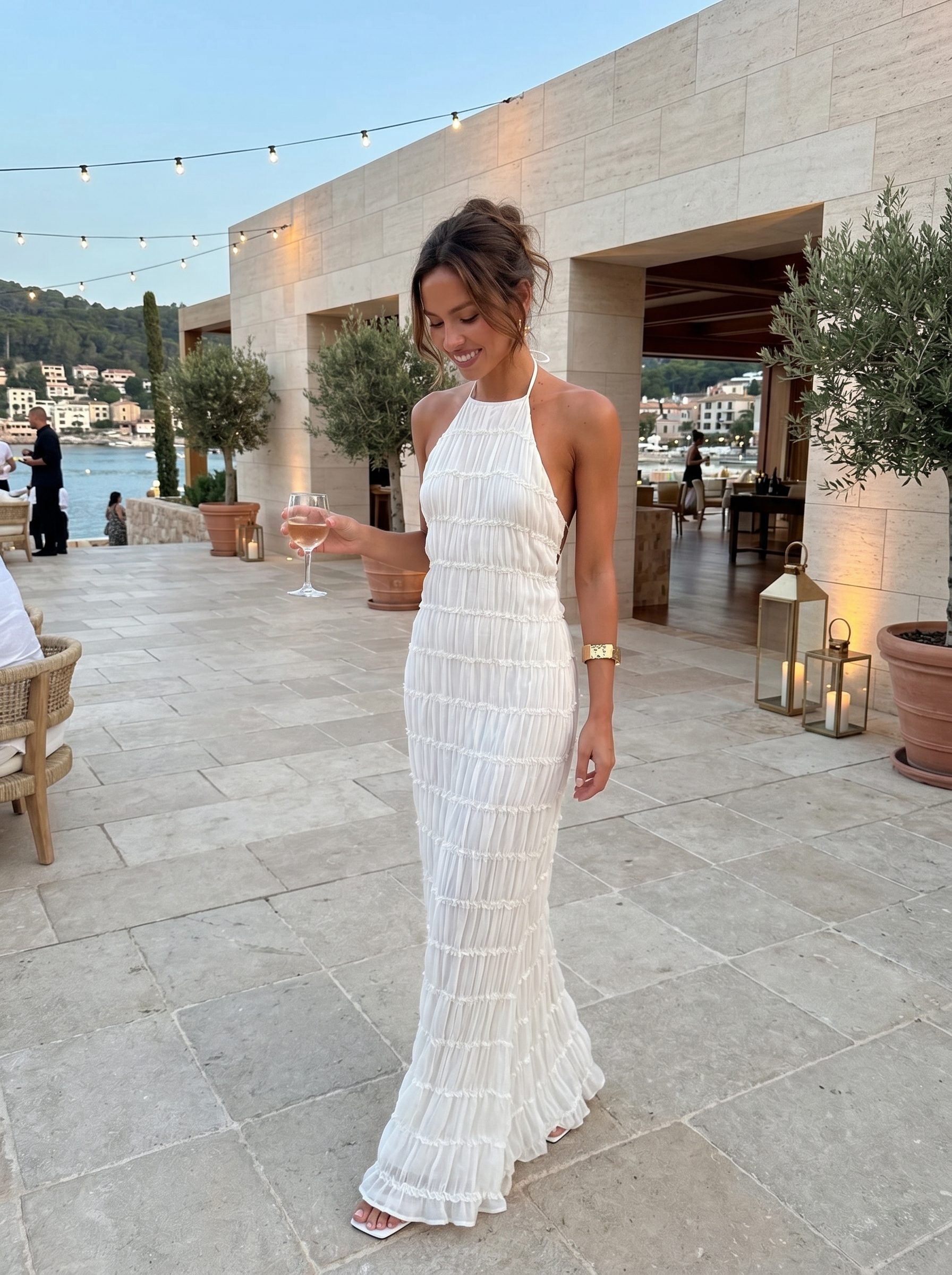 Abito lungo estivo Bianco | Aurella Milano
