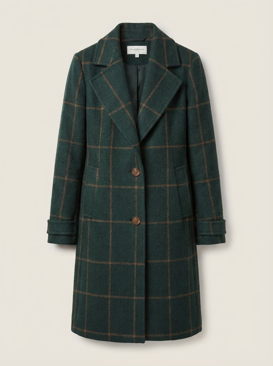 Valeria - Cappotto Elegante a Quadri in Lana | Aurella Milano