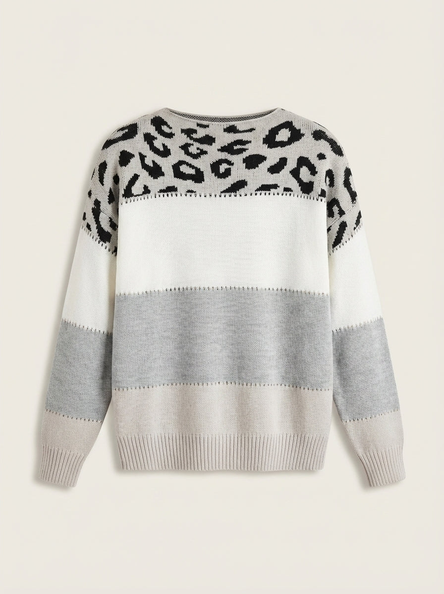 Diana - Maglione con Dettagli Leopardati | Aurella Milano