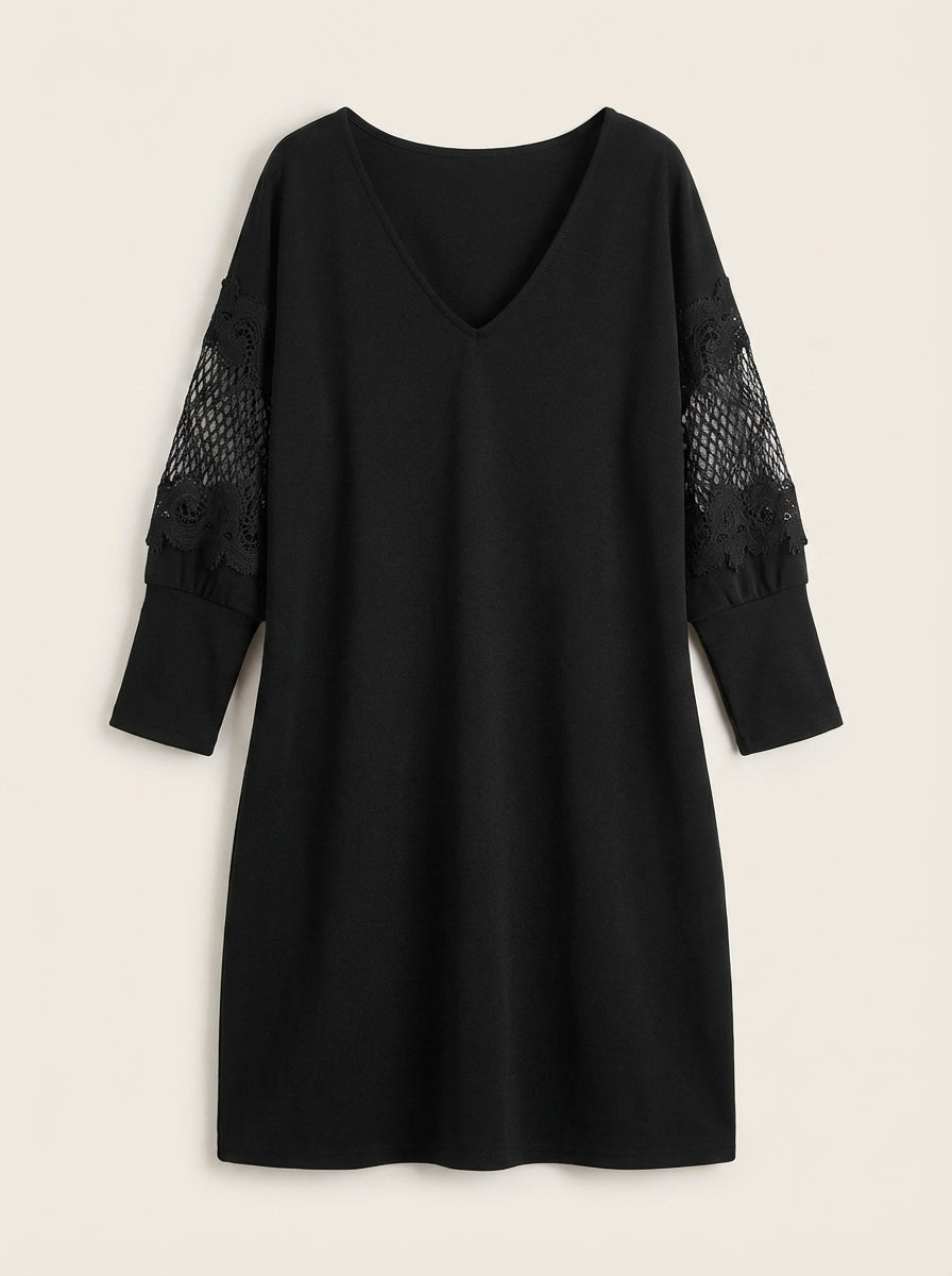 Eva - Abito Elegante in Pizzo con Scollo a V | Aurella Milano