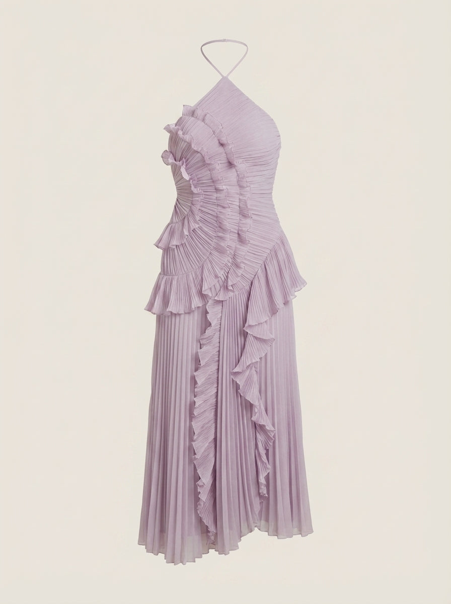 Rose - Abito Lungo Plissettato | Aurella Milano