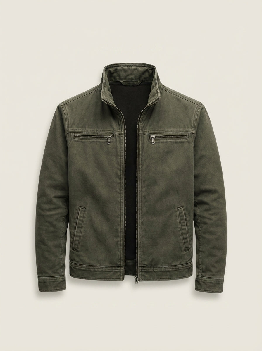 Carlo - Giacca Vintage in Cotone con Zip da uomo | Aurella Milano