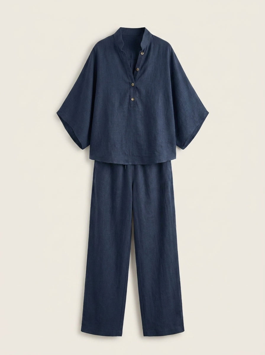 Maribel - Completo in Lino con Pantaloni Ampi | Aurella Milano