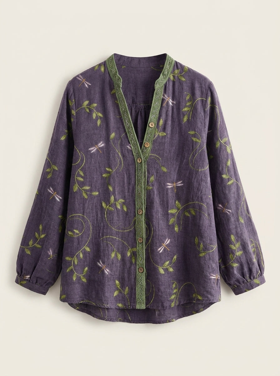 Brianna - Camicia Vintage con Stampa Floreale | Aurella Milano