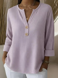Maglia Henley a nido d'ape Lilla | Aurella Milano