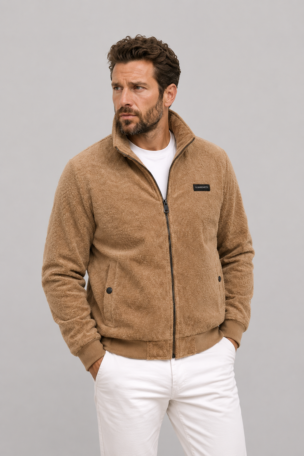 Andrea – Giacca in Velluto con Interno in Sherpa
