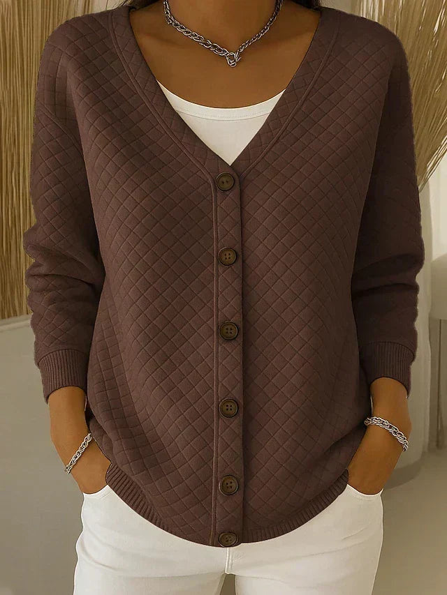 Cardigan trapuntato con bottoni Rosa | Aurella Milano