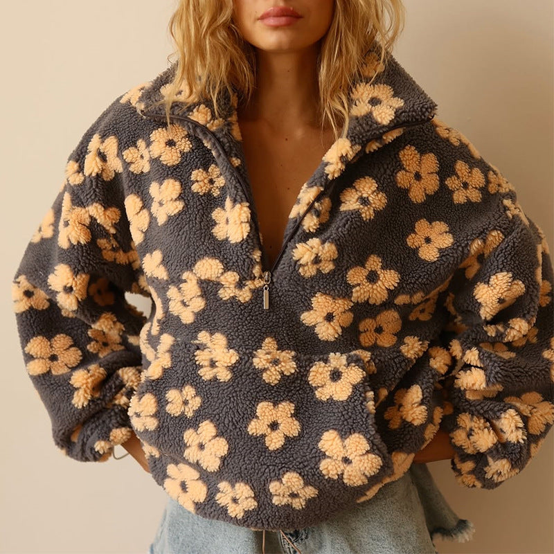 Victoria | Maglione Floreale in Morbido Pile - Aurella Milano