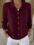 Cardigan con colletto e bottoni Bordeaux | Aurella Milano