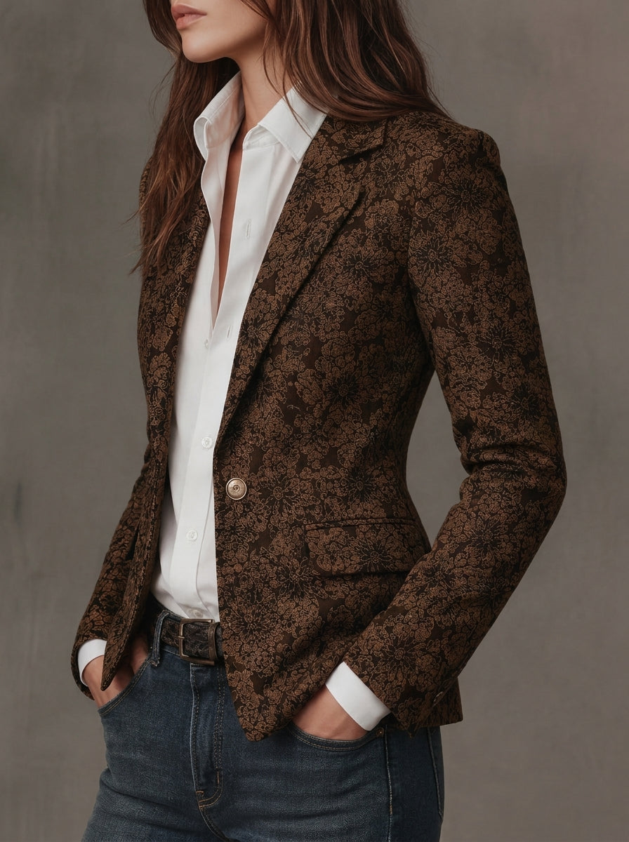 Antonia – Blazer Jacquard con Motivo Paisley