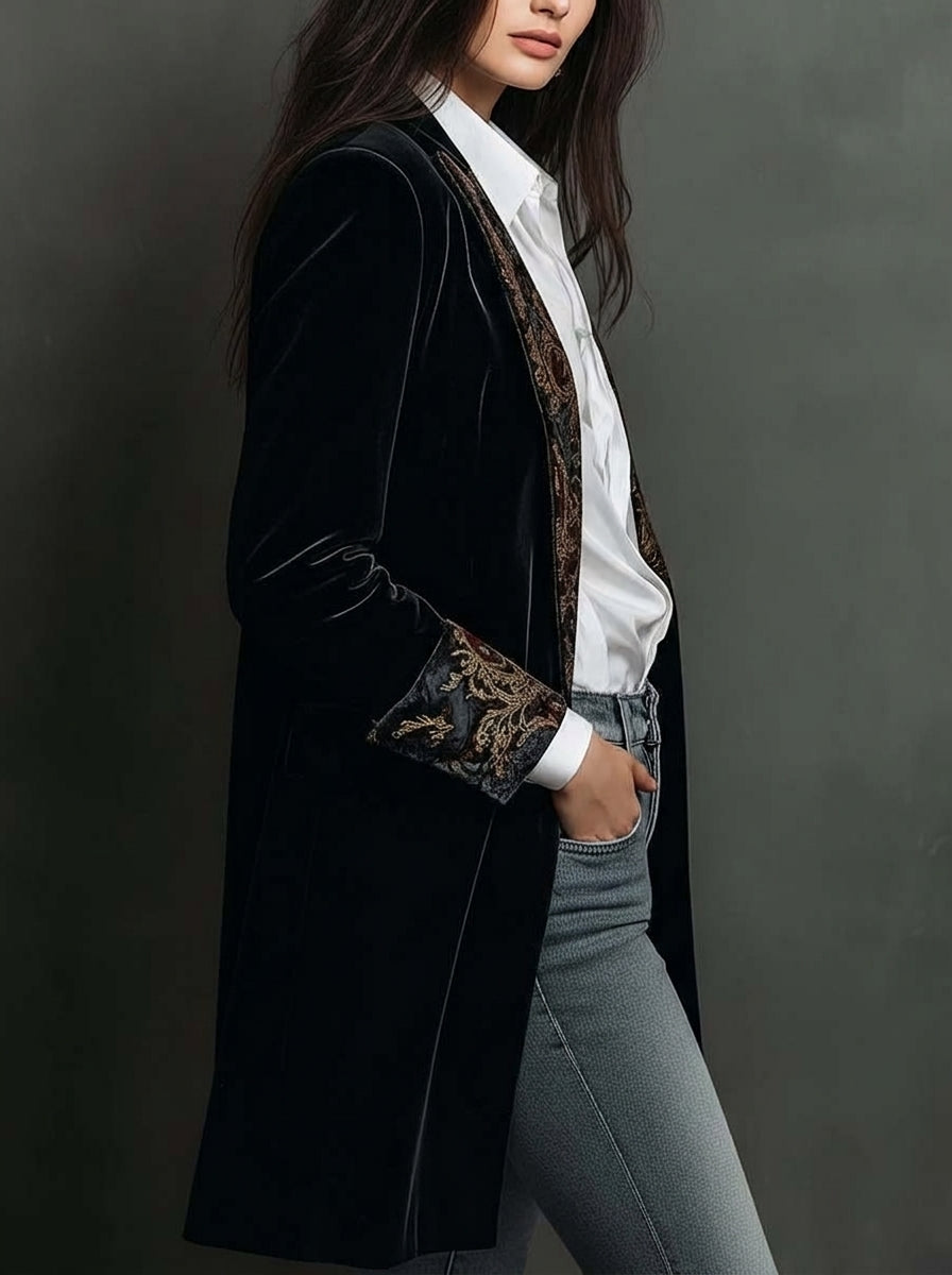 Marta – Blazer Slim con Motivo Barocco