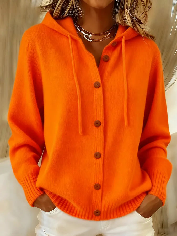 Gilet in maglia con cappuccio