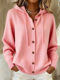 Gilet in maglia con cappuccio