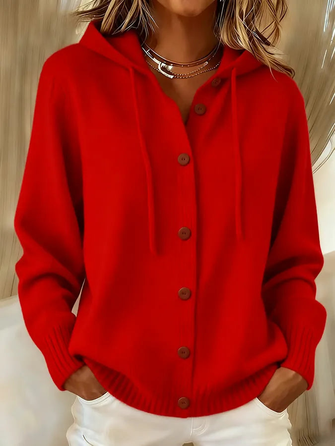 Gilet in maglia con cappuccio