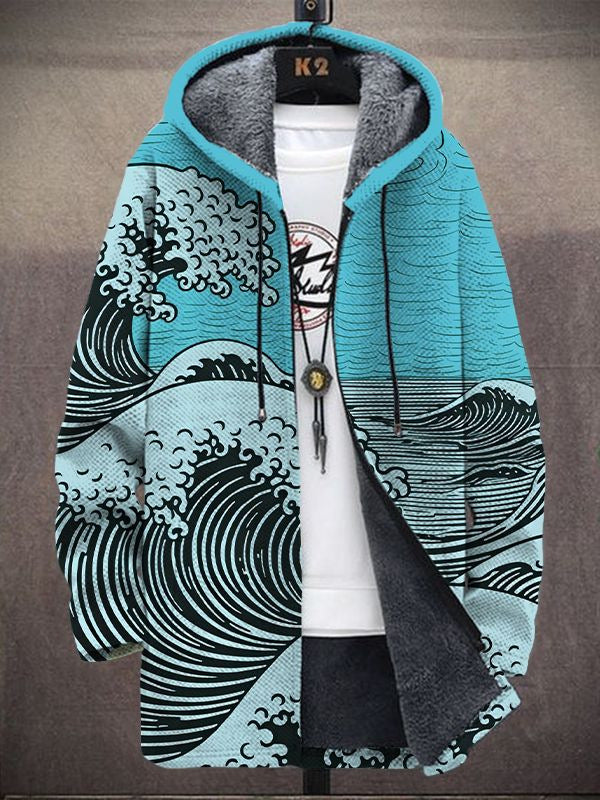 Marta | Cardigan con Cappuccio e Stampa Artistica
