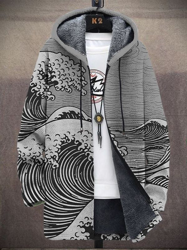 Marta | Cardigan con Cappuccio e Stampa Artistica