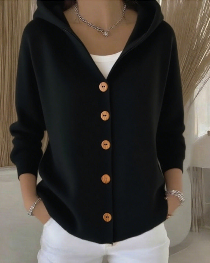 Gilet leggero con cappuccio in maglia