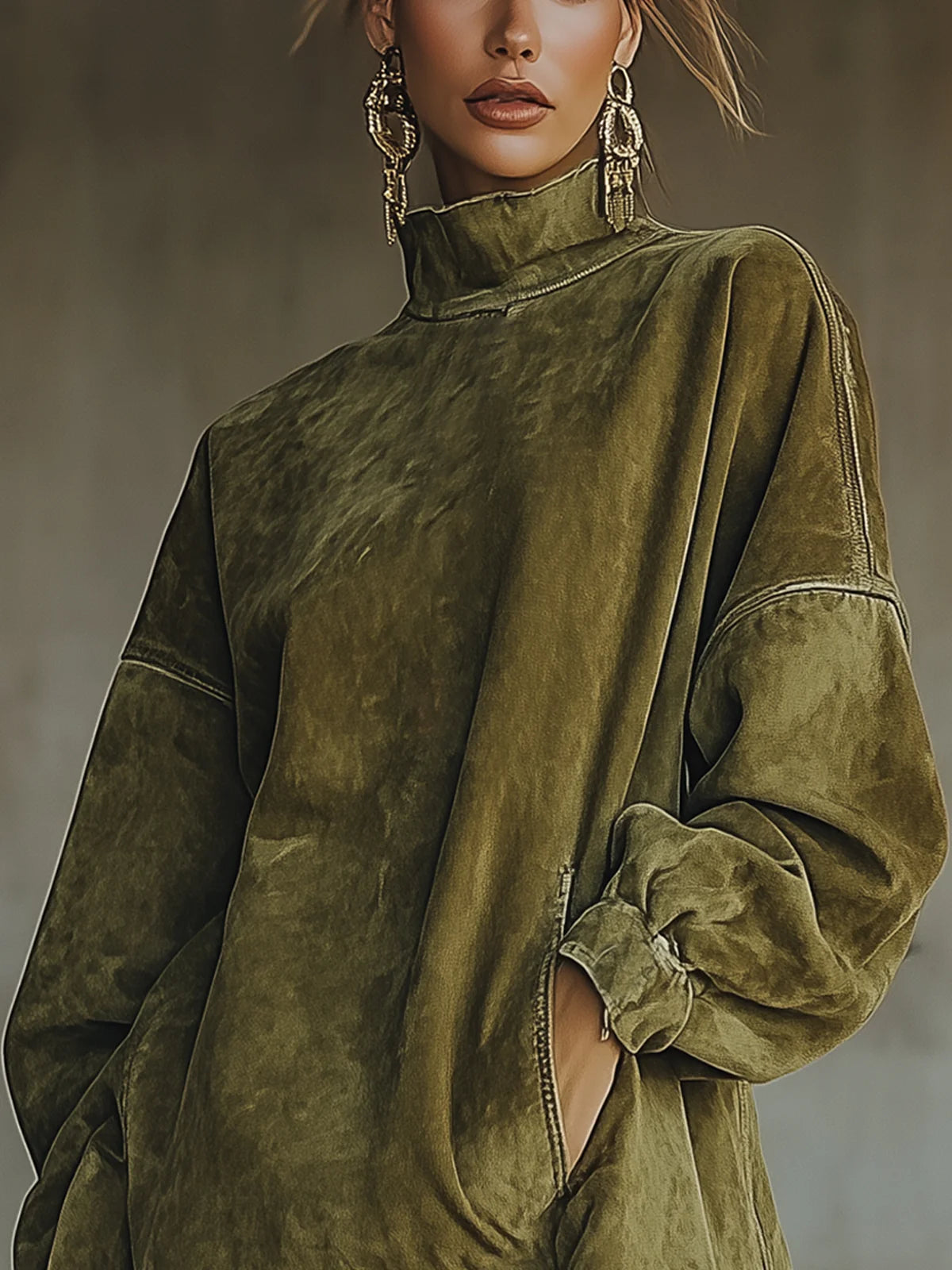 Susanna - Abito Boho con Frange - Verde | Aurella Milano