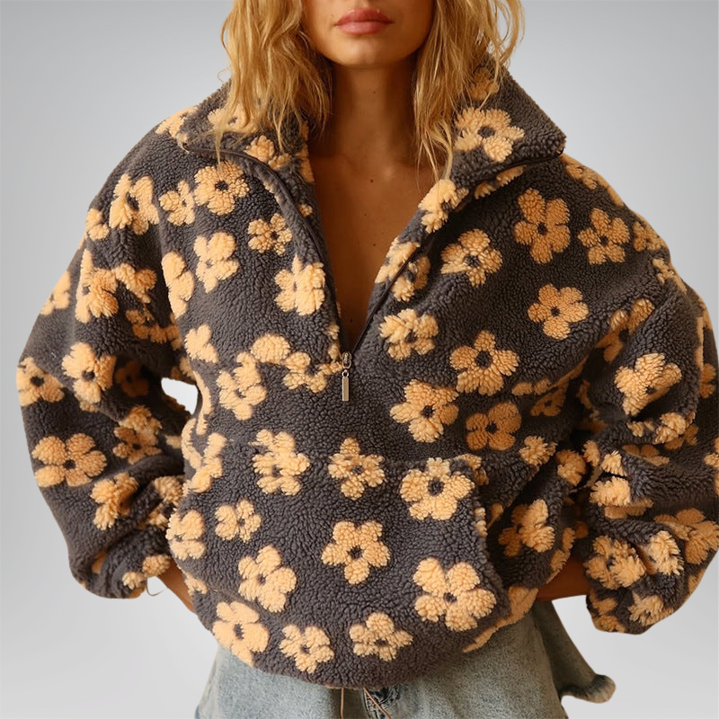 Victoria | Maglione Floreale in Morbido Pile - Aurella Milano